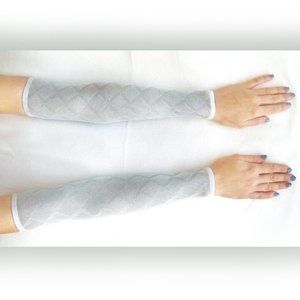 Sparkly light blue - light-gray sleeves armbands for sance. Size XS